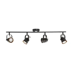 Lindby Deckenstrahler Leonor, 4-flg., schwarz, Metall, 78 cm