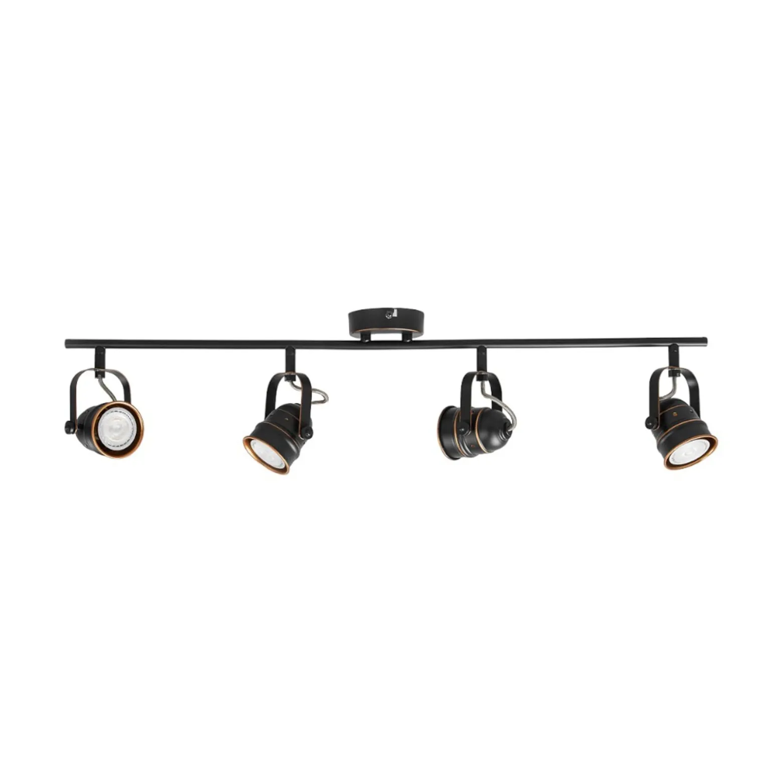Lindby Deckenstrahler Leonor, 4-flg., schwarz, Metall, 78 cm
