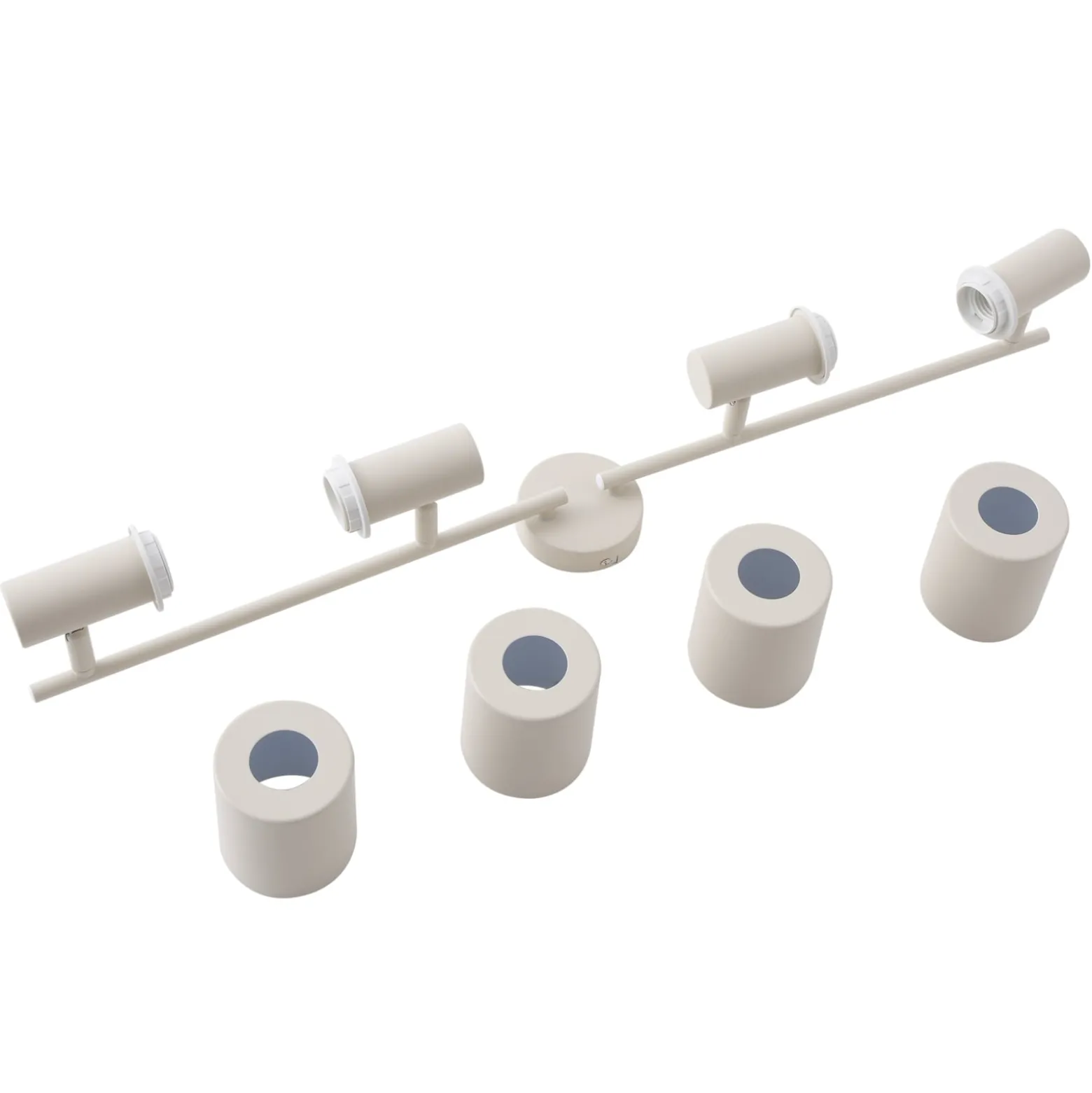 Lindby Deckenstrahler Ovelia, beige, 80 cm, 4-flammig, E27
