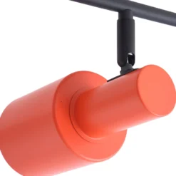 Lindby Deckenstrahler Ovelia, orange/schwarz, 4-flg., E27