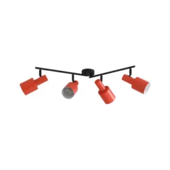 Lindby Deckenstrahler Ovelia, orange/schwarz, 4-flg., E27