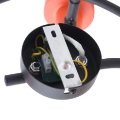 Lindby Deckenstrahler Ovelia, orange/schwarz, 3-flg., E27