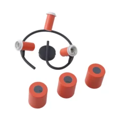 Lindby Deckenstrahler Ovelia, orange/schwarz, 3-flg., E27