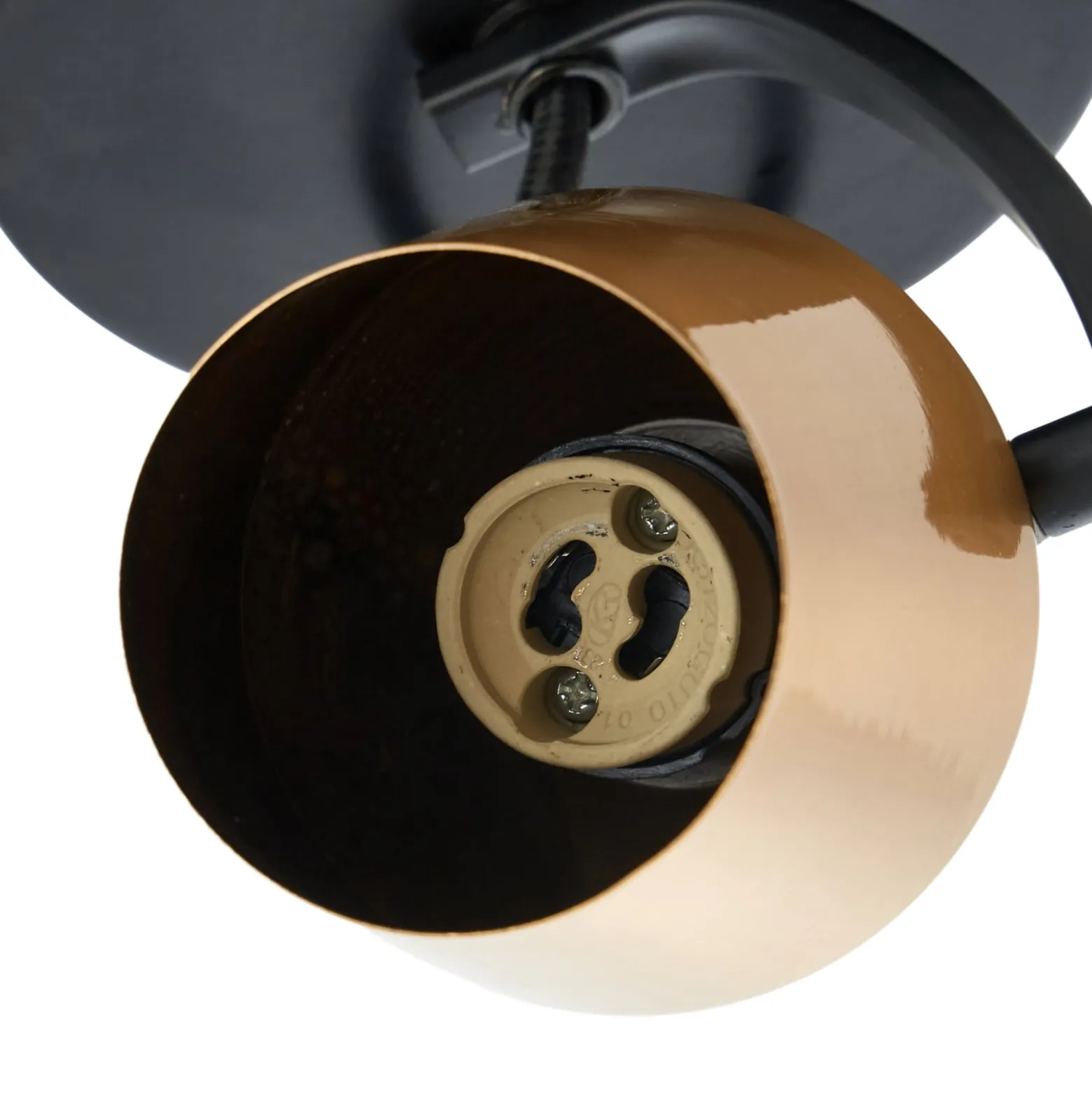 Lindby Deckenstrahler Sylveria, 1.flg., schwarz/gold, Eisen