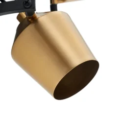 Lindby Deckenstrahler Sylveria, 3-flg., schwarz/gold, Eisen