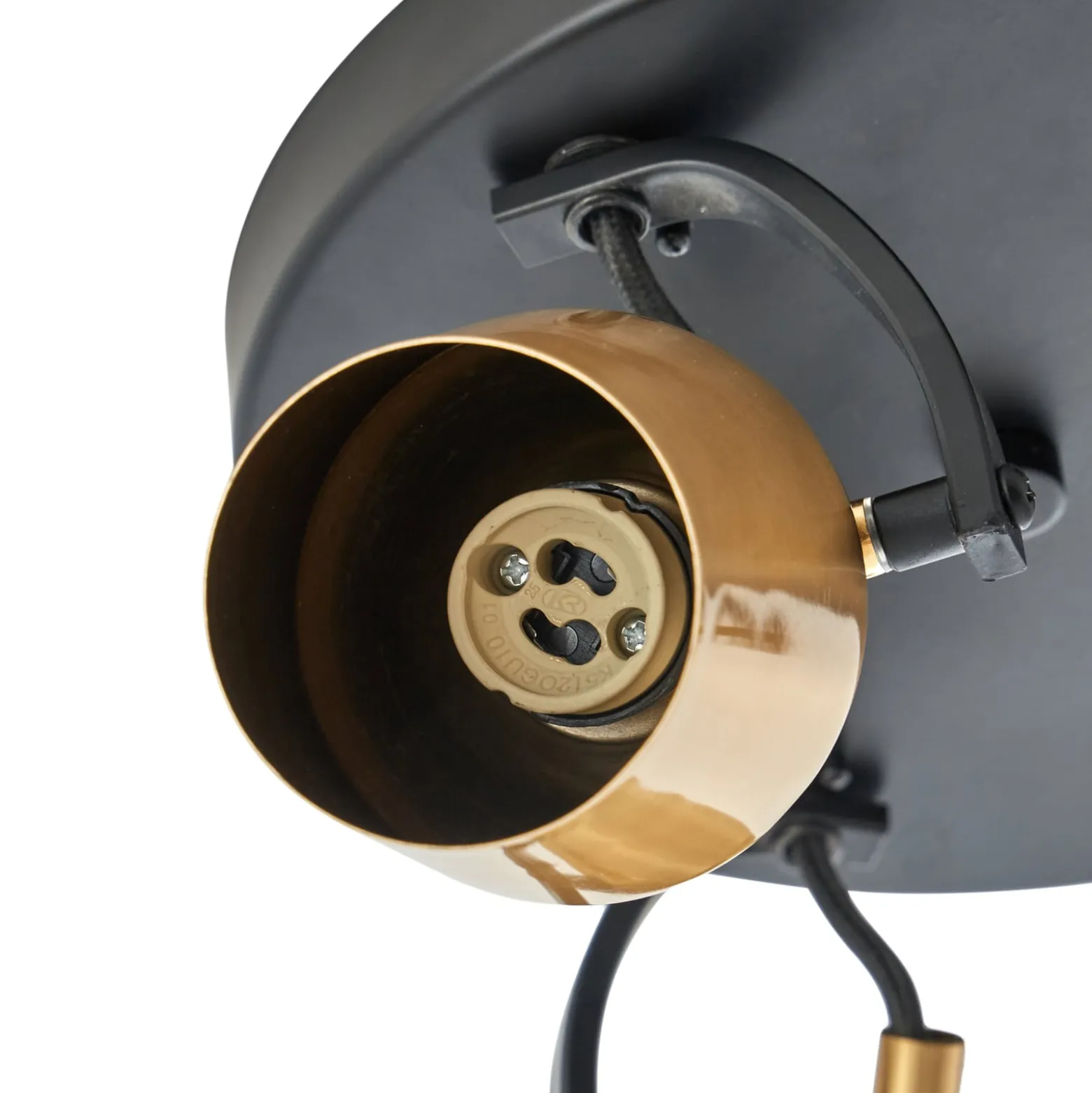 Lindby Deckenstrahler Sylveria, 3-flg., schwarz/gold, Eisen