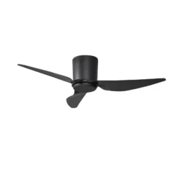 Lindby Deckenventilator Aulo, schwarz, DC, leise, Ø 123 cm