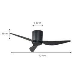 Lindby Deckenventilator Aulo, schwarz, DC, leise, Ø 123 cm