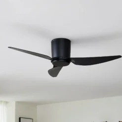 Lindby Deckenventilator Aulo, schwarz, DC, leise, Ø 123 cm