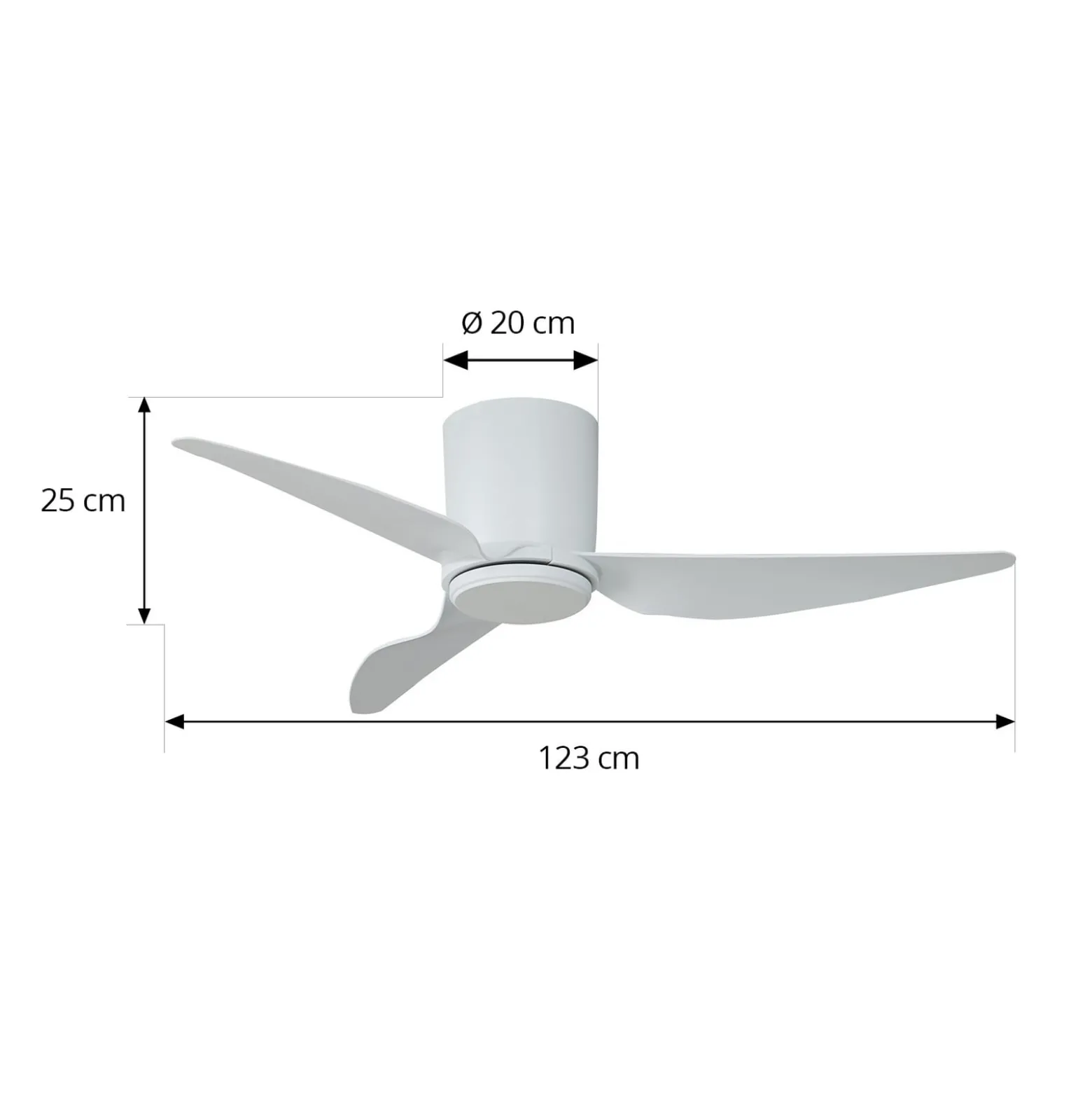 Lindby Deckenventilator Aulo, weiß, DC, leise, Ø 123 cm
