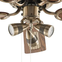Lindby Deckenventilator mit Licht Anariki, leise, messing