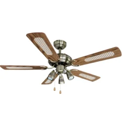 Lindby Deckenventilator mit Licht Anariki, leise, messing