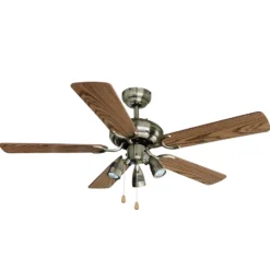 Lindby Deckenventilator mit Licht Anariki, leise, messing