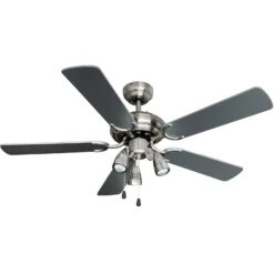 Lindby Deckenventilator mit Licht Anariki, leise, silber