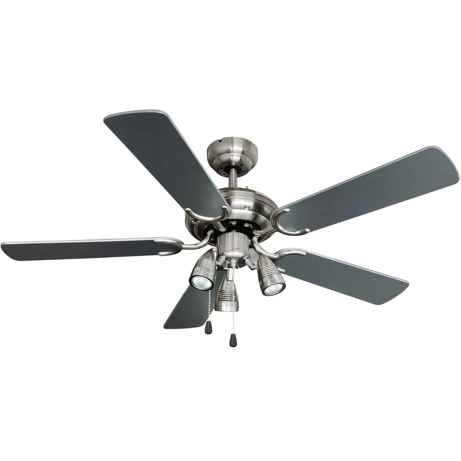 Lindby Deckenventilator mit Licht Anariki, leise, silber