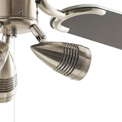 Lindby Deckenventilator mit Licht Anariki, leise, silber