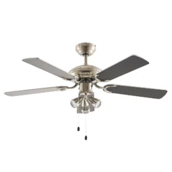 Lindby Deckenventilator mit Licht Anariki, leise, silber