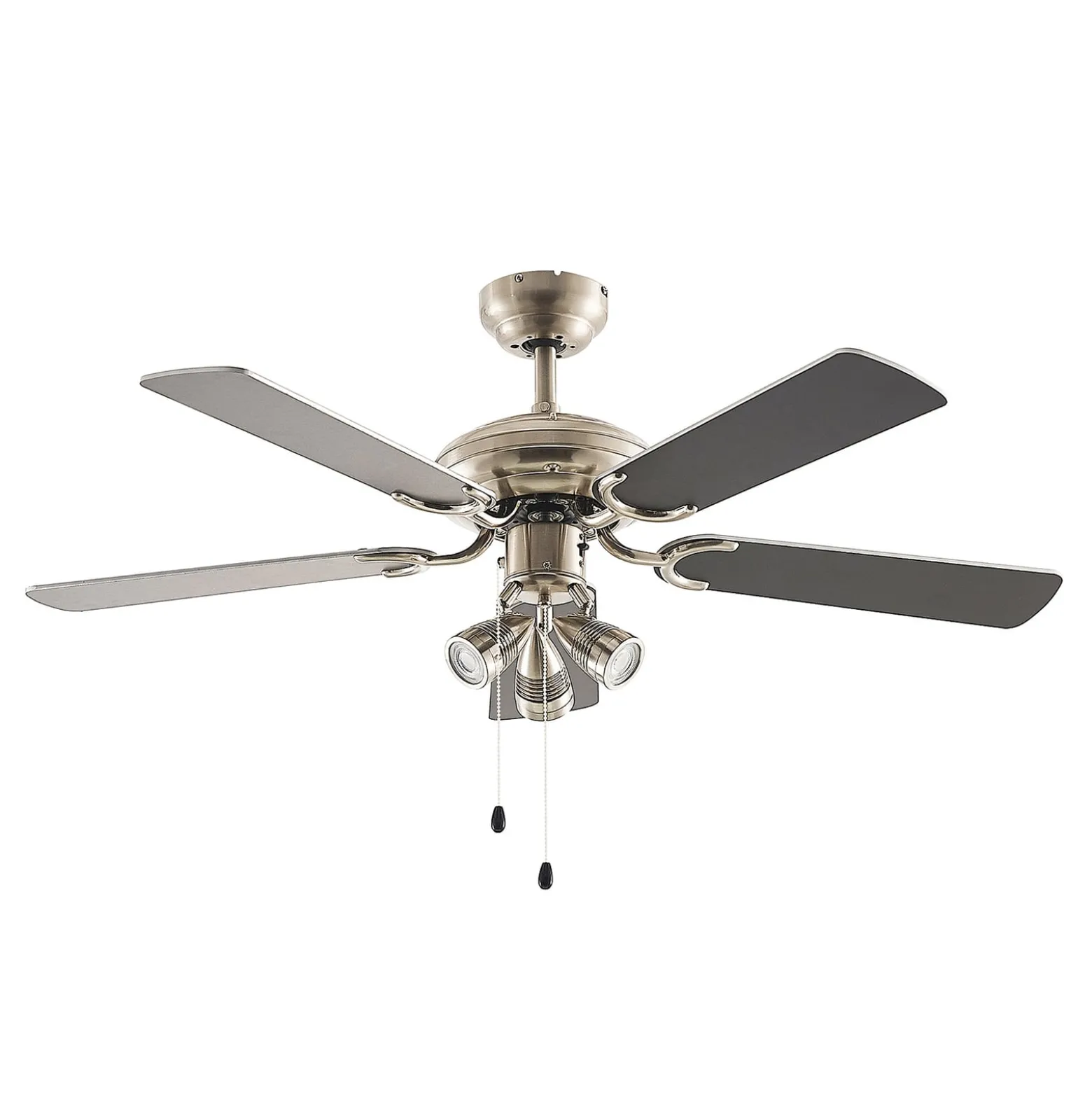 Lindby Deckenventilator mit Licht Anariki, leise, silber