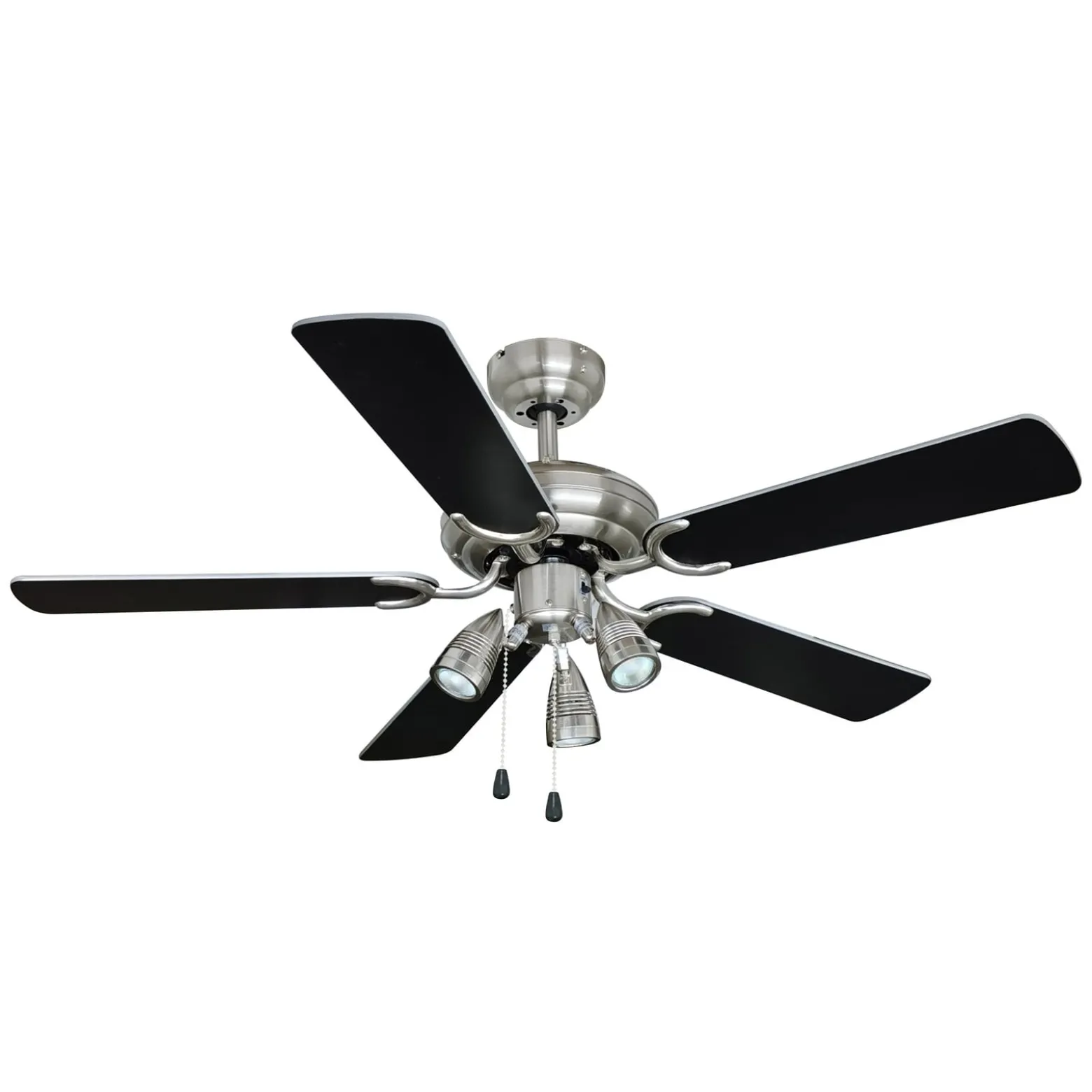 Lindby Deckenventilator mit Licht Anariki, leise, silber