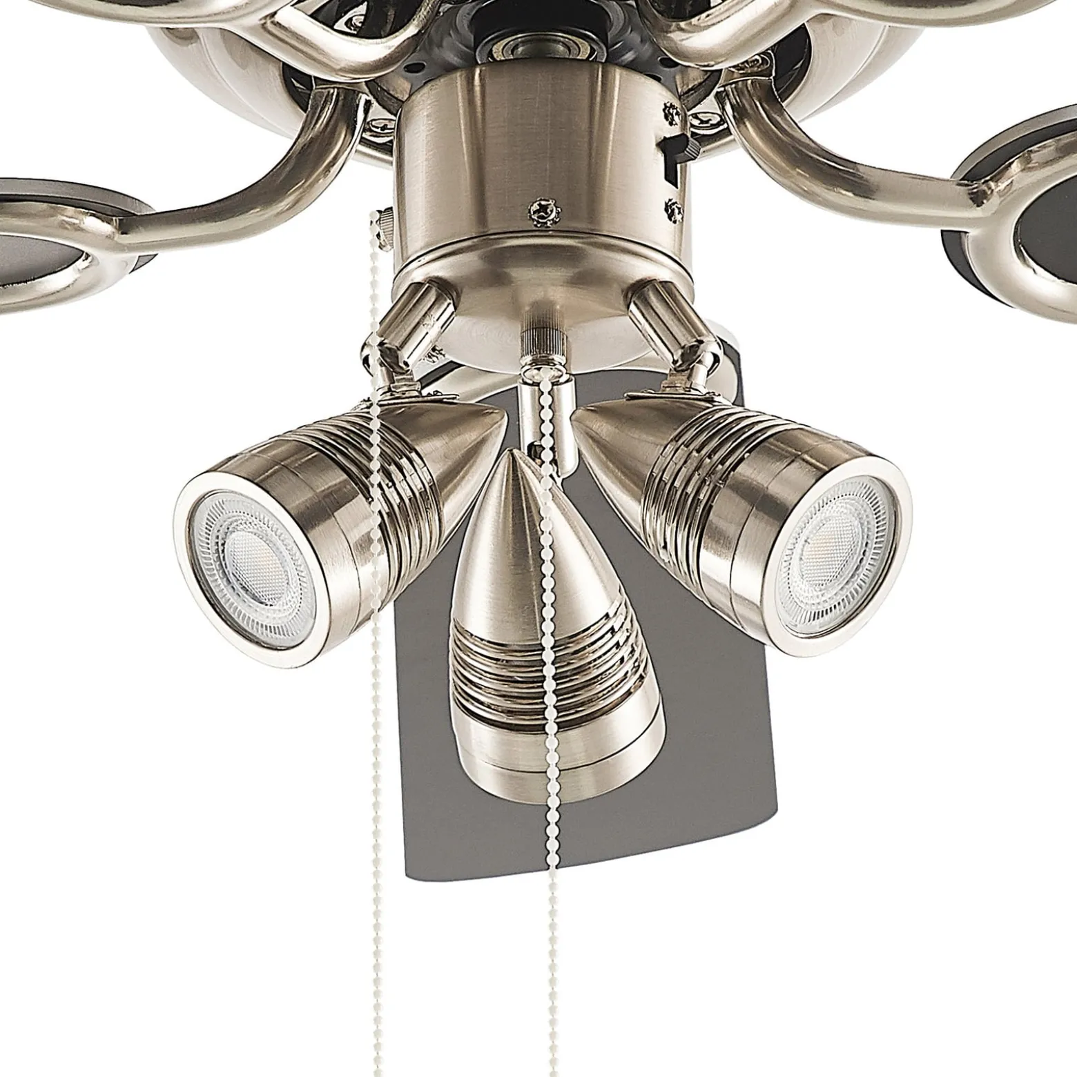 Lindby Deckenventilator mit Licht Anariki, leise, silber