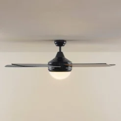 Lindby Deckenventilator mit Licht Auraya, leise, schwarz