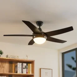 Lindby Deckenventilator mit Licht Auraya, leise, schwarz