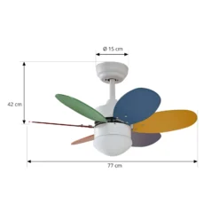 Lindby Deckenventilator mit Licht Litur, leise, Ø 77 cm, E27