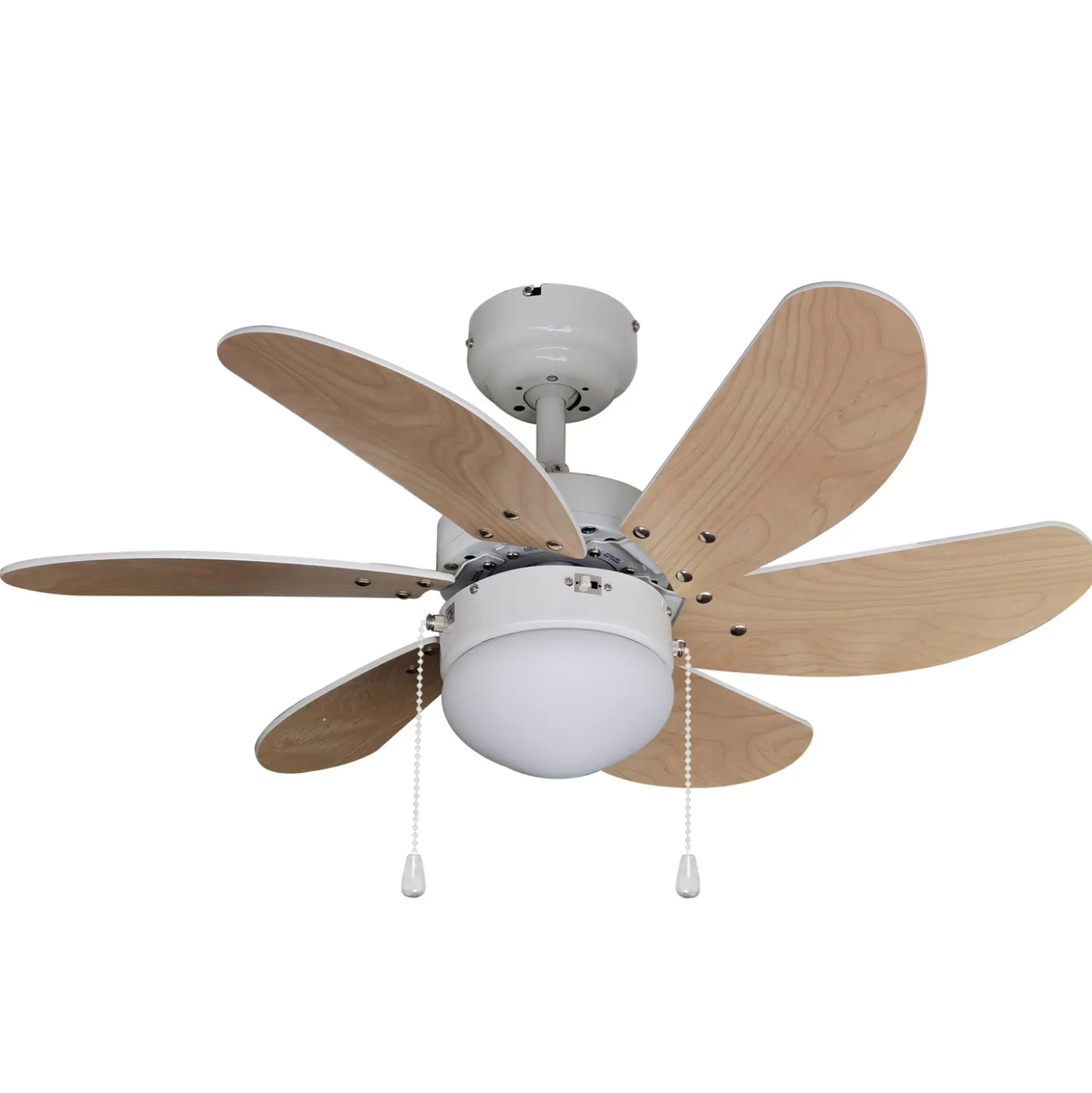 Lindby Deckenventilator mit Licht Minja, weiß, leise, Ø 80cm
