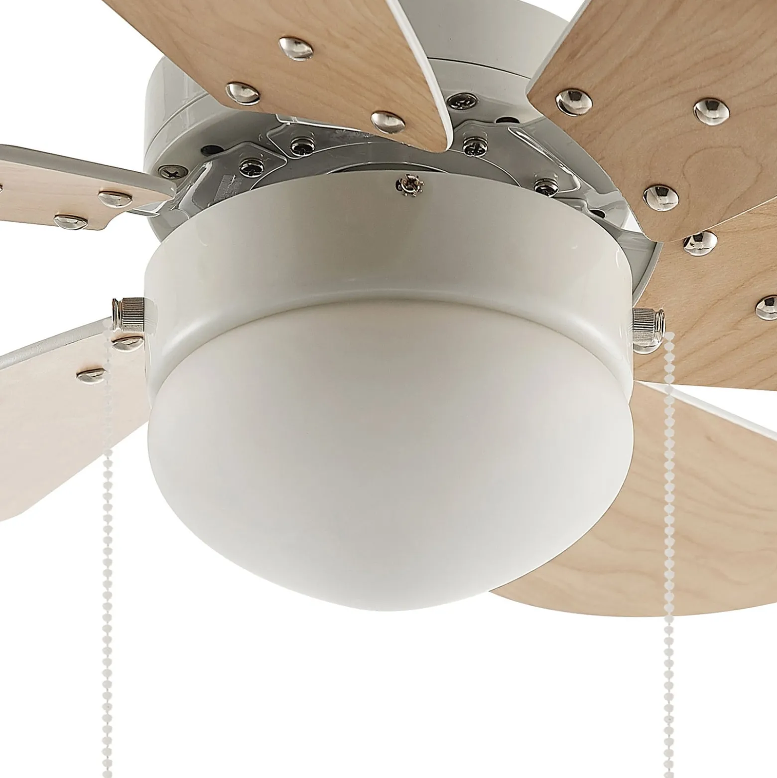Lindby Deckenventilator mit Licht Minja, weiß, leise, Ø 80cm