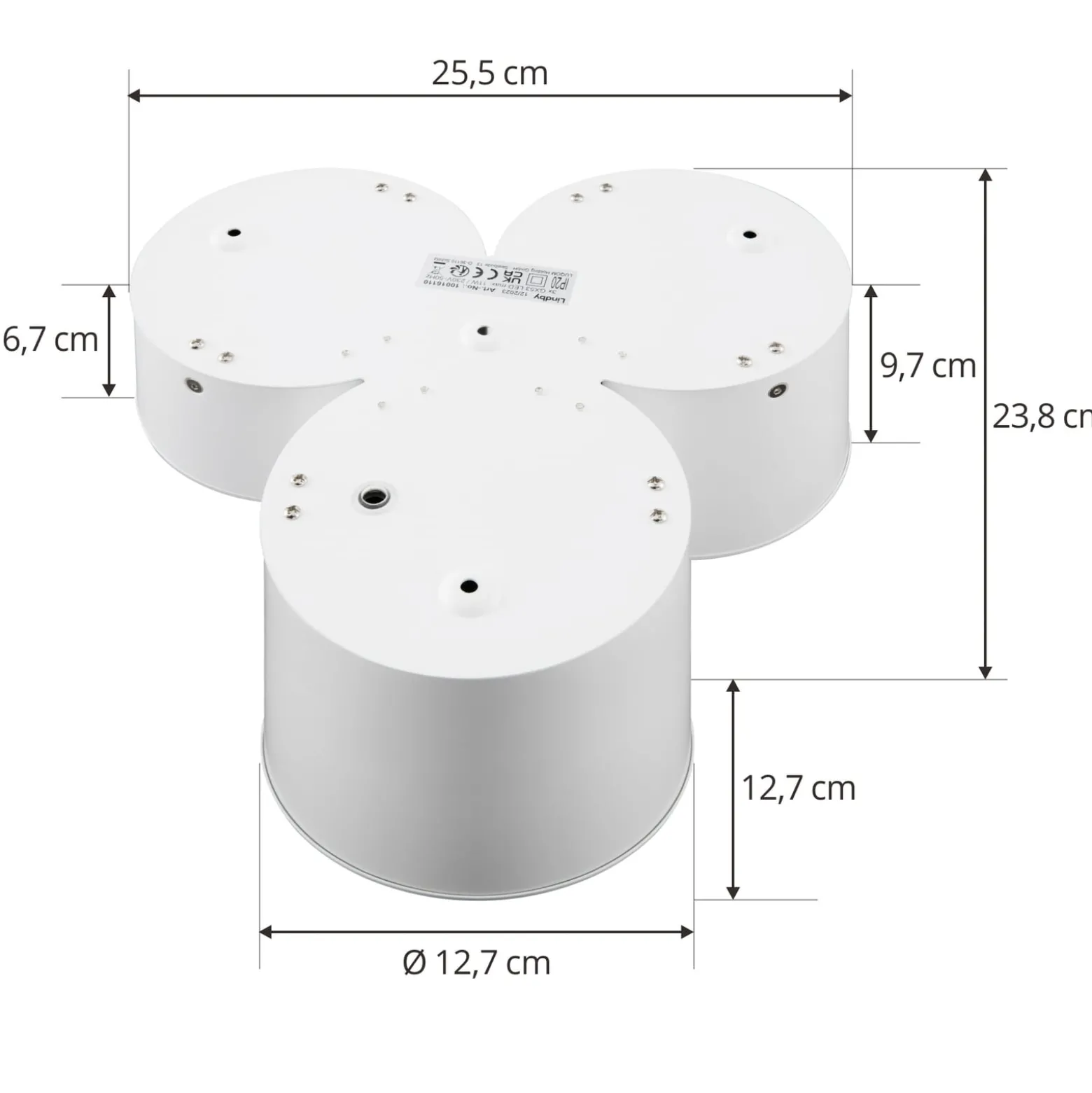 Lindby Downlight Jyla, 3-flammig, weiß matt, GX53