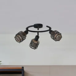 Lindby Eudoria Deckenlampe 3-flammig schwarz/gold