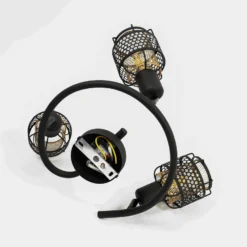 Lindby Eudoria Deckenlampe 3-flammig schwarz/gold