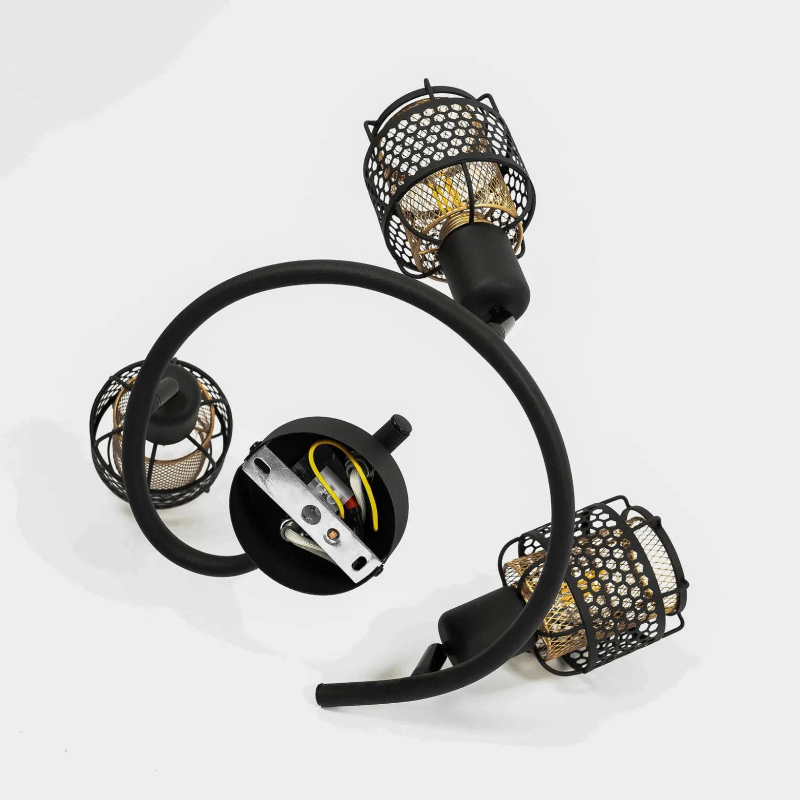 Lindby Eudoria Deckenlampe 3-flammig schwarz/gold