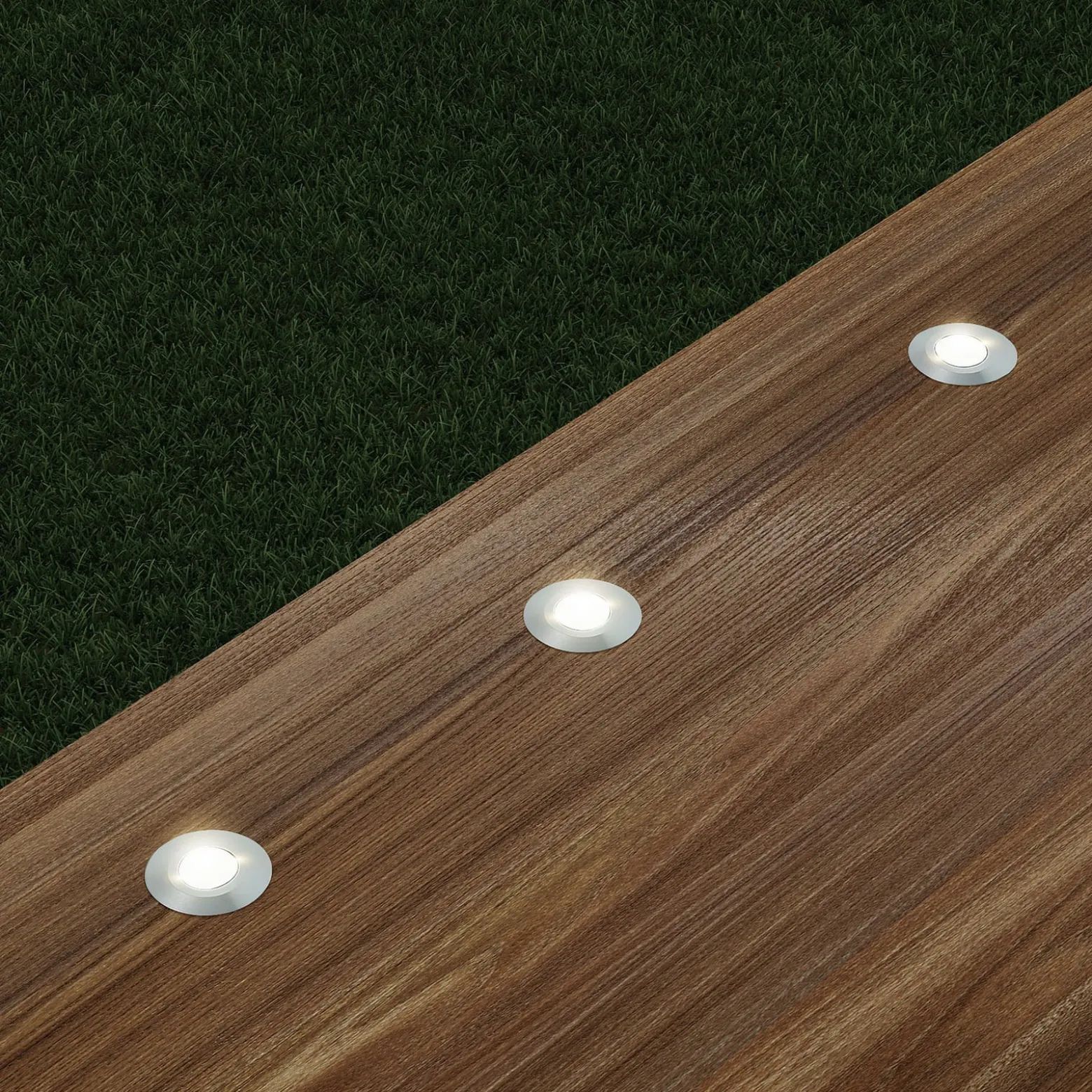Lindby Gracelle LED-Bodeneinbaulampe, 3 Stück rund