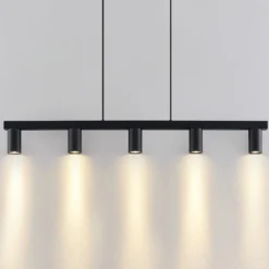 Lindby Hängelampe Baliko, schwarz, 116 cm, 5-flammig, GU10
