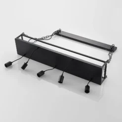 Lindby Hängelampe Kirista, 5-flg., schwarz, 100 cm, E27