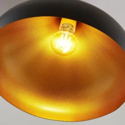 Lindby Hängelampe Ritana, 2er-Set, schwarz-gold, Metall, E27