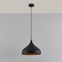 Lindby Hängelampe Ritana, 2er-Set, schwarz-gold, Metall, E27