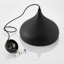 Lindby Hängelampe Ritana, 2er-Set, schwarz-gold, Metall, E27