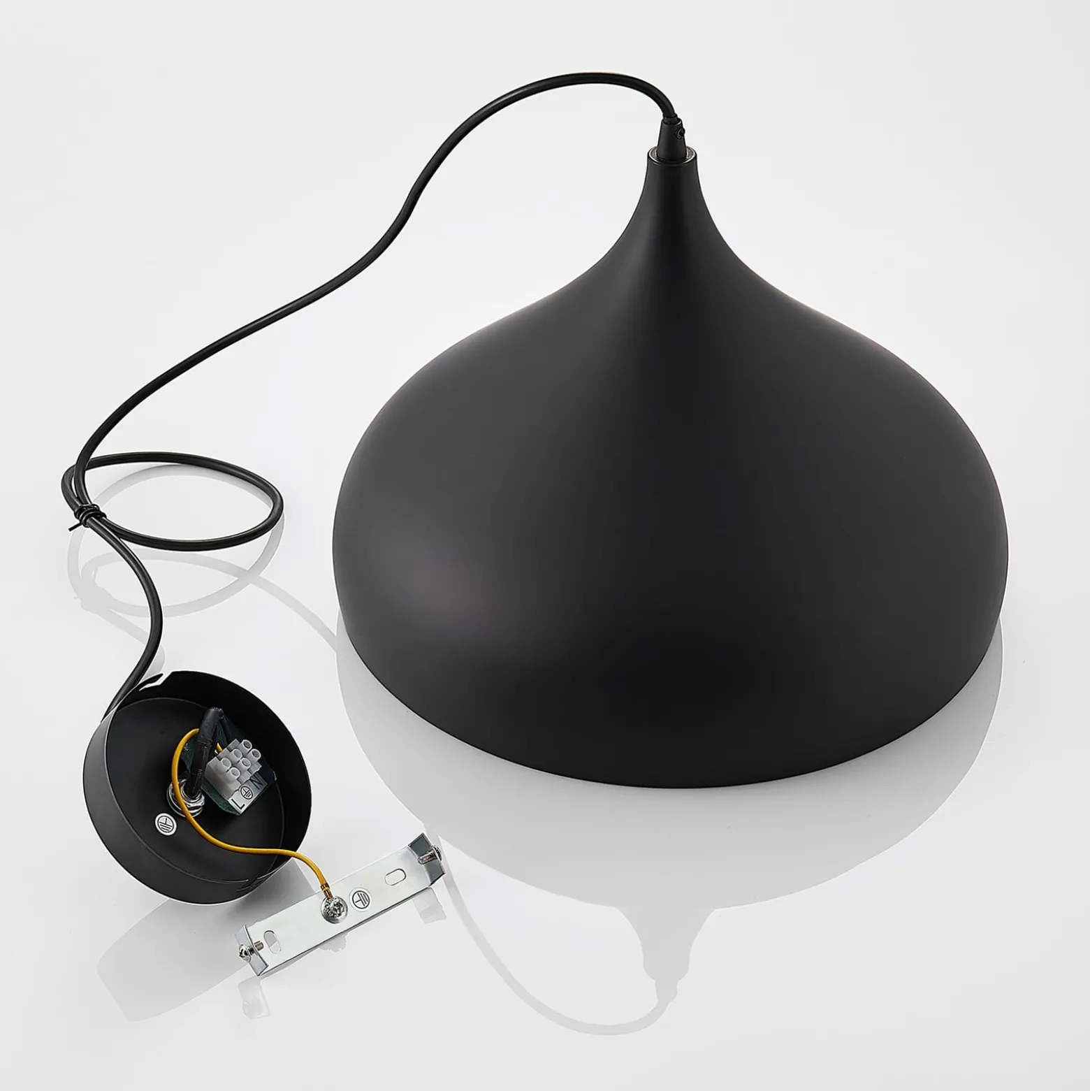 Lindby Hängelampe Ritana, 2er-Set, schwarz-gold, Metall, E27