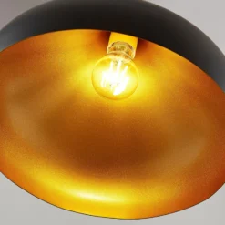 Lindby Hängelampe Ritana, schwarz-gold, Metall, Ø 31cm, E27