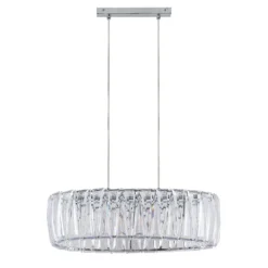 Lindby Hängelampe Sofia, 68 cm, 3-flammig, E14, chrom/klar