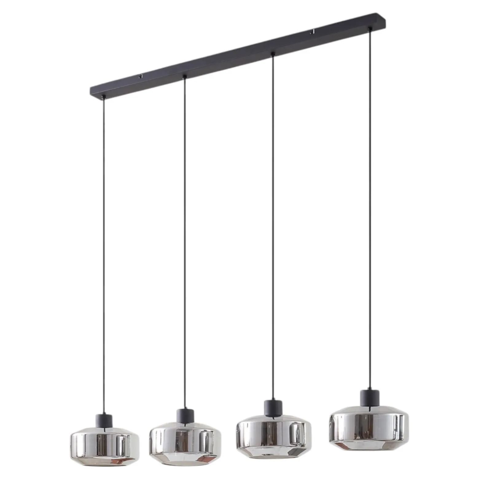 Lindby Hängeleuchte Hildur, 4-flg., 115 cm, rauchgrau, Glas