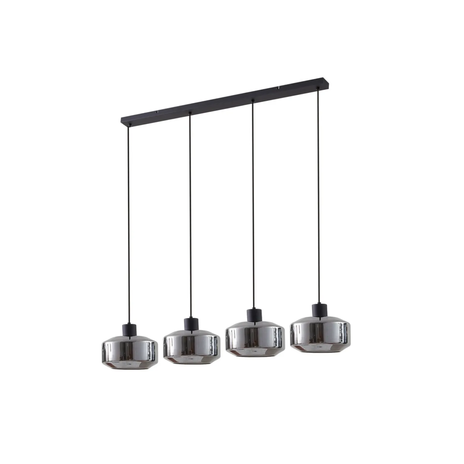 Lindby Hängeleuchte Hildur, 4-flg., 115 cm, rauchgrau, Glas