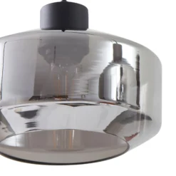 Lindby Hängeleuchte Hildur, 4-flg., 115 cm, rauchgrau, Glas