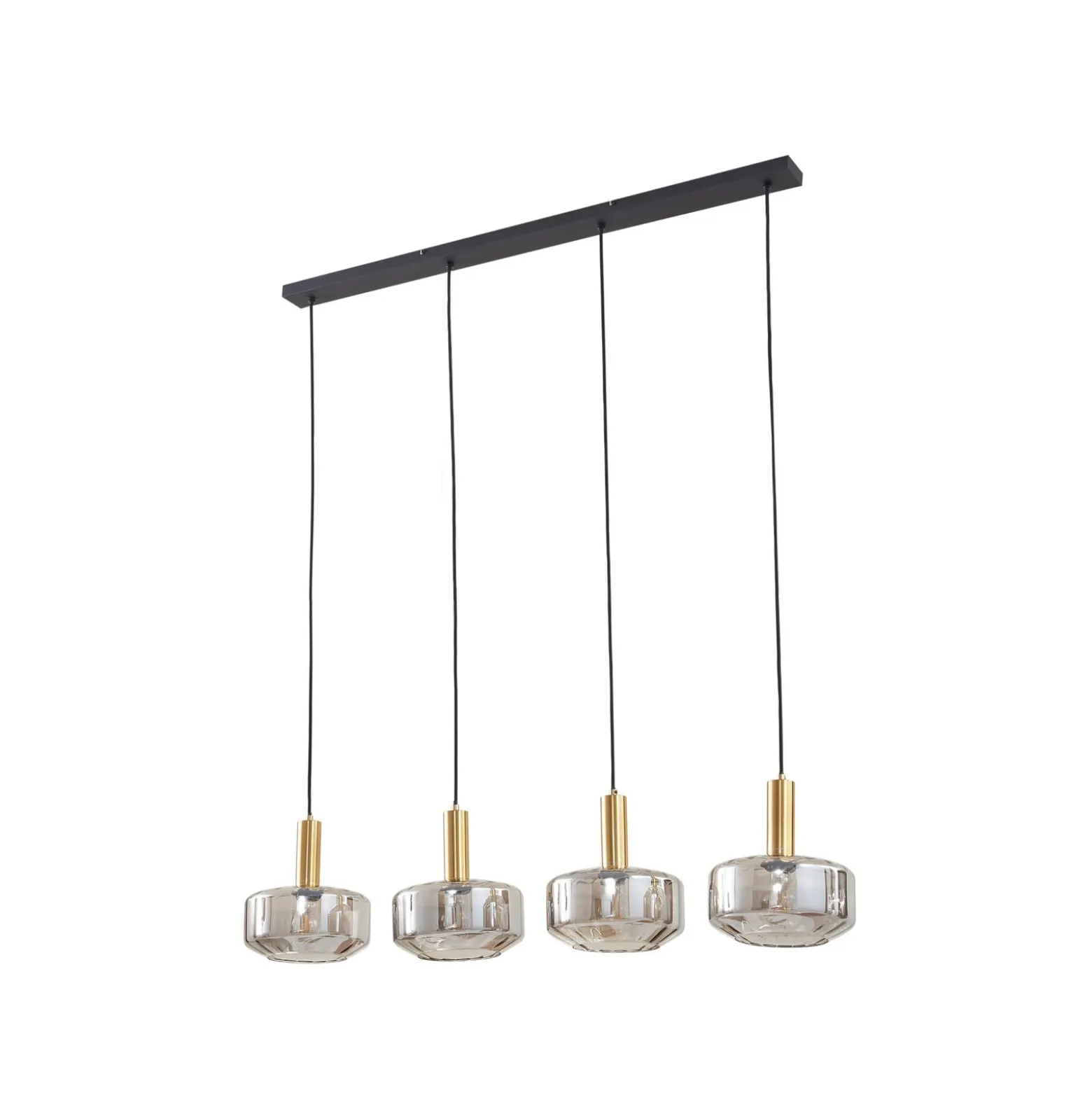 Lindby Hängeleuchte Hildur, 4-flg., 118 cm, rauchgrau, Glas