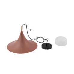 Lindby Hängeleuchte Jarl, braun, Metall, Ø 35 cm, G9