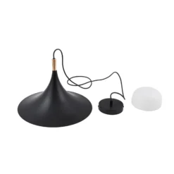 Lindby Hängeleuchte Jarl, schwarz, Metall, Ø 35 cm, G9
