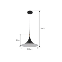 Lindby Hängeleuchte Jarl, schwarz, Metall, Ø 35 cm, G9