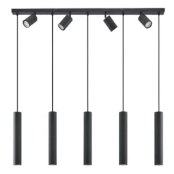 Lindby Hängeleuchte Sanad, 116 cm, 9-flg., schwarz, GU10